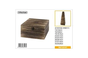 Set of 8 Wooden Decorative Storage Boxes 35 X 35 X 20 cm for Gifts and Home Decor