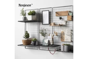 Wire Storage Shelf Grid Panel Living Room Organizer Shelf for Home