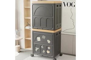 Collapsible Storage Unit with Lid and Rollers for Cloth Organizer, Shoe Storage & Closet Storage Organization