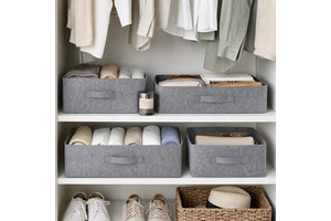 Modern Polyester Felt Storage Box For Closet Shelf Organization