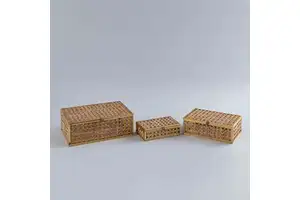 Natural Cane Wicker Decorative Storage Box (L/M/S Sizes)