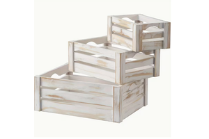 Retro Country Style Wooden Storage Set - Retro Decorative Basket, Can Be Hung on the Wall and Can Be Stacked.