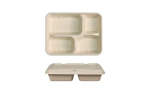 Wholesale 1100ml-4 Compartment Tray Disposable Ice Trays Clear Food Storage Containers