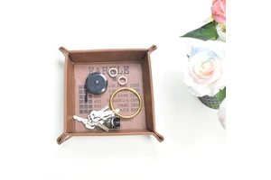Customizable Engraved Leather Storage Tray Storage Rrganizatier Tray