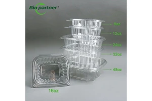 Clear PET Box Punnet Proof Cake Cookie Disposable Plastic Pet Tamper Evident Clamshell Bakery Food Salad Nut Container Packaging