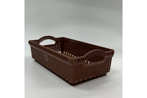 Durable Plastic Floral Design Adjustable Handle Modern Kitchen Basket