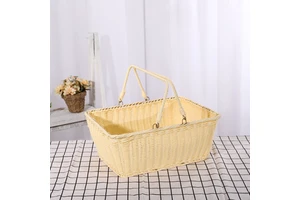 European Best Seller Eco-Friendly Handheld Natural Rattan Woven Multifunction Basket for Living Room Storage and Home Decoration