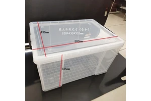 Storage Box Plastic Storage Box for Clothing Toy Etc 65L Transparent Container