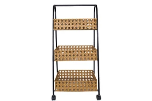 Portable Woven Storage Rack for Kitchens and Bathrooms Stores Fruits Vegetables Clothes
