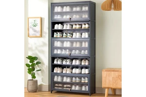 Simple Multi-Layer Shoe Storage Cabinet with Integrated Door Entry and Household Rack