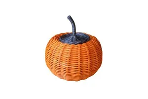 Wicker Rattan Pumpkin Storage Basket, for Halloween Party Decoration Home Decoration Vietnam Handicraft