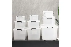 GREENSIDE Clear Plastic Storage Boxes Bins Trade Assurance Transparent Multi-Purpose Sundries Storage Rectangle Household Use