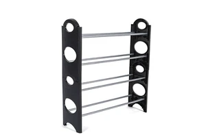 Multi-purpose Stackable 4 Layer Shoe Organizer Rack Easy Installation Sturdy Iron Pipe Pole Shoe Shelf