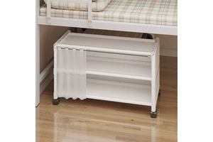 Simple Under-the-bed Shoe Rack Household Space-saving Storage Small Narrow Shoe Cabinet Multi-function Dustproof Wheels