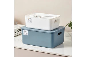 Chenyi Multi-dimension Plastic Storage Bins with Lid for Keep Neat Perfect Household Storage Box for Organizing Shelves Lego Toy