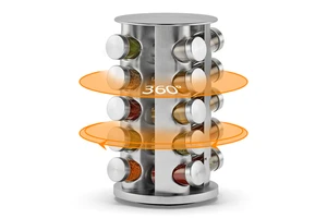 Wholesale Cabinet Organizer 360 Degree Rotating Storage Spice Rack with Jars Kitchen Spice Container Rack