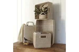 White Wash Wicker Rattan Basket for Bathroom/ Laundry Basket