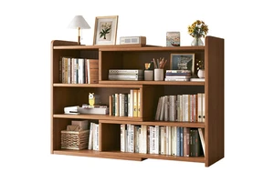 Bamboo Wood Multi-Layer Desktop Bookshelf Small Storage Rack Organizer for Office Home Student Study Bookcase Custom Logo OEM