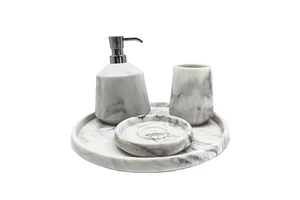 Resin Storage Tray Luxury White Marble Jewelry Tray for Hotel and House