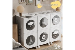 Modern Design Large Capacity Stackable Folding Storage Dust Proof Printed Plastic Storage Box With Wheels