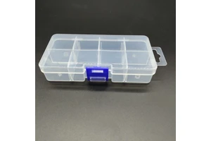 Large 8-compartment Removable Double-latch Transparent Plastic Storage Box for Jewelry, Cards and Hardware Tools