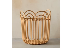 Practical Stylish Round Wicker Rattan Storage Baskets with Handles for Shoes Laundry & Home Organization