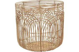 Rustic Eco-Friendly Rattan Wicker Basket Ottoman Storage Organizer-Handmade Multifunctional Customizable Vietnam Wholesale
