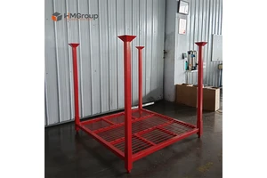 60"x 60" Powder Cotaed Warehouse Light Tires Storage Portable Metal Steel Stacking Rack with Side Mesh