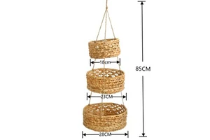 Hanging Decoration Storage Three-layer Rattan Woven Holder Storage