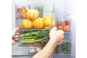 Transparent Food-Grade Refrigerator Storage Box, Drawer-Style Freezer Organizer for Vegetables, Fruits, and Kitchen Use