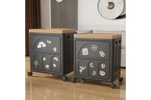 Collapsible Plastic Box with Wheels & Transparent Lid Home Organization, Storage Bins with Lid & Cupboard for Clothes
