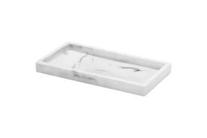 Design Resin Vanity Tray Marble White Countertop Storage Dresser Jewelry Ring Dish Holder Resin Serving Tray Storage Tray