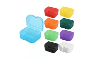 Plastic Antibacterial Apple-Shaped Denture Box Retainer Box Tooth Storage Box Orthodontic Appliance Placement Box