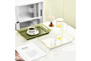 Wholesale Clear Plastic Organizer Tray Stackable Transparent Storage Bin for Kitchen Bathroom Desktop Drawer Organization