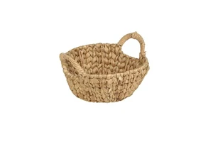 Eye-Catching Vintage Style Eco-Friendly Woven Water Hyacinth Baskets Storage Organizer Wicker Hamper Basket Handles
