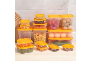 Food Grade PP Thickened Single Layer Sealed 17 Piece Set Square Thickened Refrigerator Fruit Vegetable Storage Box