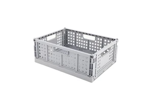 Folding Basket Crates Mesh Plastic Storage Box for Organizing Clutter