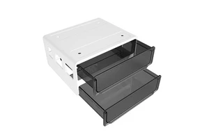 Chicon Hidden Office Sundries Organizer Double Punch-Free Plastic Under Desk Drawer Storage Box Injection Tray for Student Desk