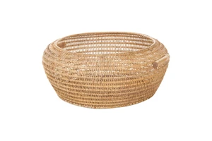 Eco Friendly Rattan Open Weave Basket Large Wicker Storage Basket with Handles for Laundry Basket Decorative Organizer