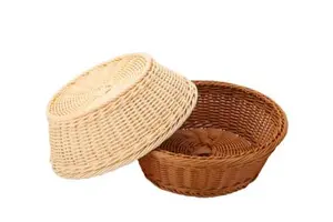Hot Sale New Design Cheap Outdoor Wicker Storage Durable Square Weave Picnic Plastic Rattan Basket