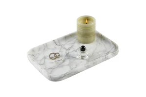 Modern Natural Marble Polished Jewelry Tray Home Decoration for Showrooms and Bathroom Vanity Elegant Storage Base and Holder