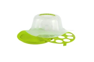Cupcake Carrier Portable With Handle 24 Muffin Cake Holder Airtight Snap Lid Clear Plastic Storage Container