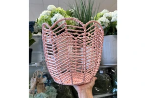 Hot Wicker Tulip Shape Handwoven Straw Storage Basket from Vietnam