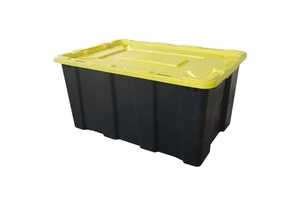 Plastic Storage Box with Lid, Heavy Duty Large Capacity Organizer Bin for Home, Garage, and Warehouse