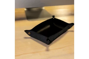Portable Foldable Leather Valet Tray for Storage and Entryway Organization-LTY-0041B