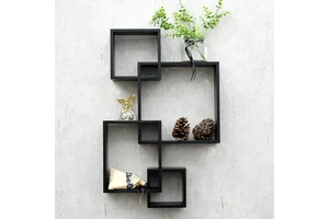 Oniya Wooden Creative Solid Living Room Wall Hanging Storage Shelf for Home Decor