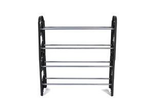 Portable and Stackable Thickened Iron 4-Tier Shoe Storage Rack Space Saving Shoe Organizer Shelf
