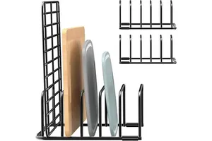 Cedar Space Multi Function Countertop Cutting Board Rack Knife Stand Pot Lid Holder Pan Cover Box Cutlery Drying Shelf Utensil Tray