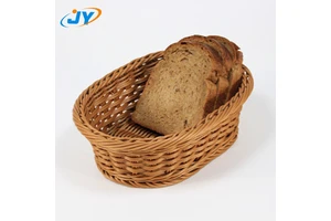 Plastic Rattan Wicker Basket for Food Storage and Display-for Snacks Bread Fruit & Vegetables