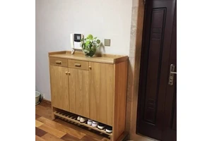Modern Solid Wood Living Room Dining Red Oak Cabinet Storage Sideboard Bookcase Factory Price for Shoe Organization
